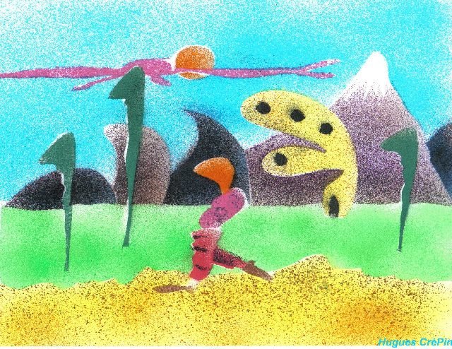 Marche d'un inca, mini arographe, 13x18 cm